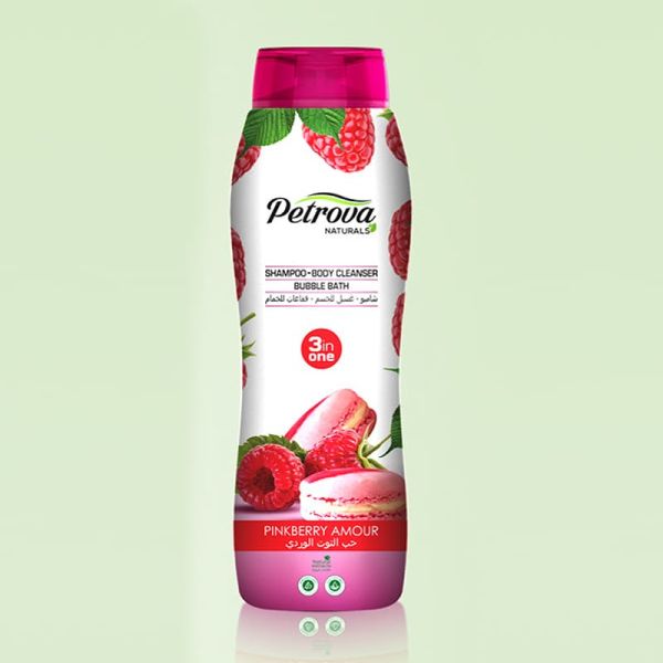 3 in 1 sampon gel de dus spumant baie pinkberry amour petrova naturals