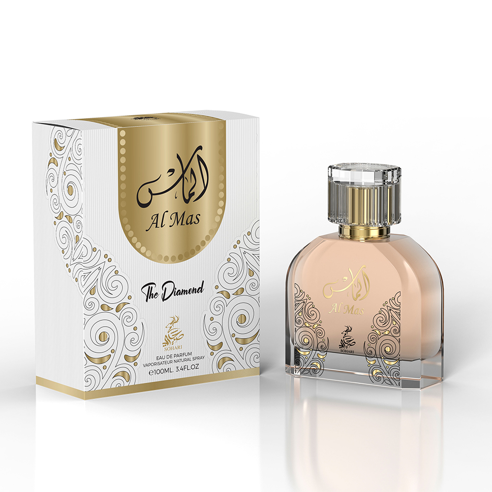 Al Mas bottle and box perfume