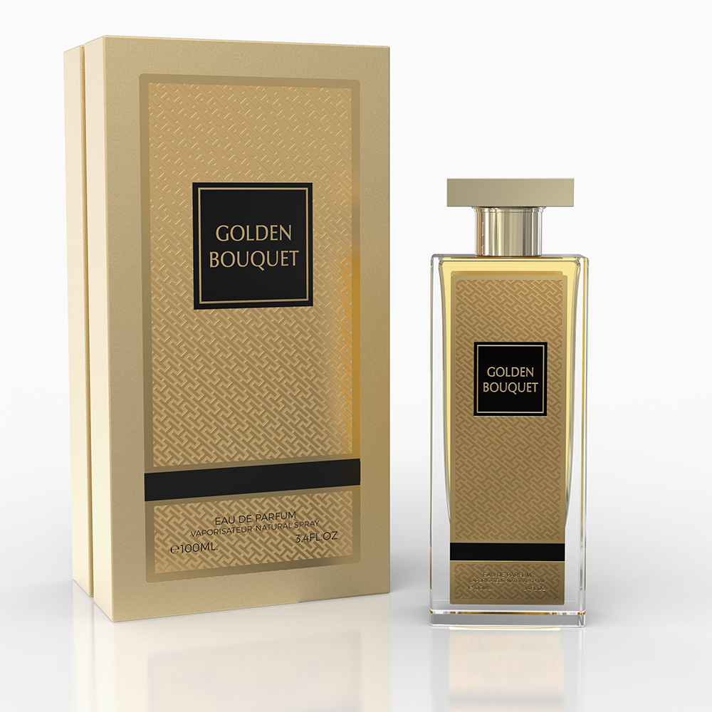 Golden Bouqet perfume bottle and box